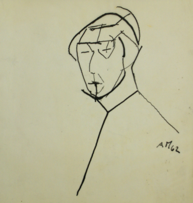 4 ZEICHNUNGEN FÜR EINEN KATALOG ZU EINER
PRIVATAUSSTELLUNG IN FRANKFURT - 1962,
Tusche, Feder auf Transparentpapier,
ca. 20 x 20 cm Mahringer Anton