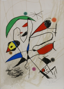 L'AVALEUR DE SABRE LUNE - 1975,
Aquatintaradierung, Exemplar: 30/50,
68,5 x 54,7 cm,
signiert und nummeriert,
Dupin 747 Miró Joan