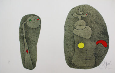 aus "L'ENFANCE D'UBU - 1975",
Farblithographie, Exemplar: 49/120,
32,5 x 50 cm,
signiert und nummeriert,
Mourlot 1008