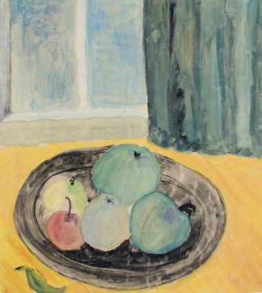 OBSTSCHALE - 1946,
Aquarell auf Papier,
47 x 42 cm Muthspiel Agnes
