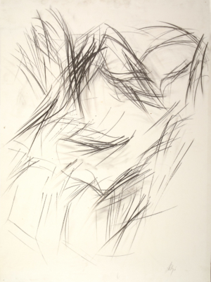 WOLFGANG HOLLEGHA,
OHNE TITEL - um 1972,
Bleistift auf Papier, 80,4 x 59,6 cm,
signiert rechts unten HOLLEGHA WOLFGANG