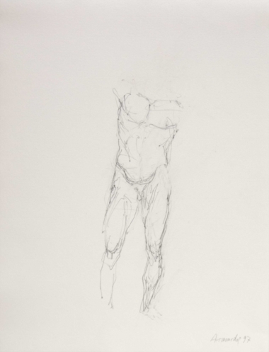 AKTSTUDIE - 1997, Graphitstift auf Papier, 47,6 x 38,6 cm Avramidis Joannis
