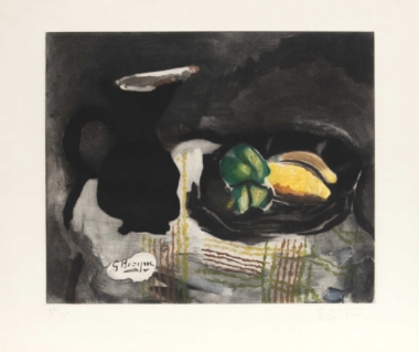 GEORGES BRAQUE, PICHET NOIR ET CITRONS - 1956, Farbradierung, Exemplar: 22/200, 37,2 x 45,1 cm (49,5 x 62,5 cm) Braque Georges
