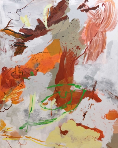 STROHFEUER NEUNZEHN - 2019, Mischtechnik auf Leinwand, 150 x 120 cm Stifter Wolfgang