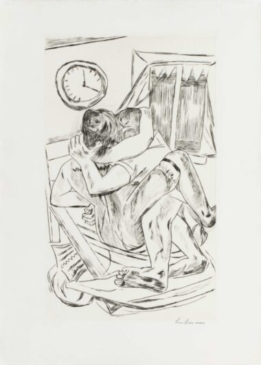 UMARMUNG - 1992, Radierung, 34 x 45,5 cm, Hofmaier 236 Beckmann Max