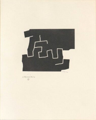 UZTARRI (Unterwerfung) - 1974, Holzschnitt auf chinesischen Papier, Exemplar: 54/120, ca. 17,8 x 21 cm (50,5 x 40 cm) Chillida Eduardo