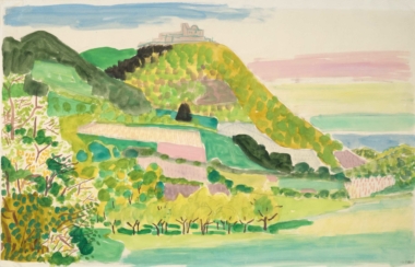 LEOPOLDSBERG BEI WIEN - 1950, Mischtechnik auf Papier, 54,8 x 83,7 cm Bäumer Eduard