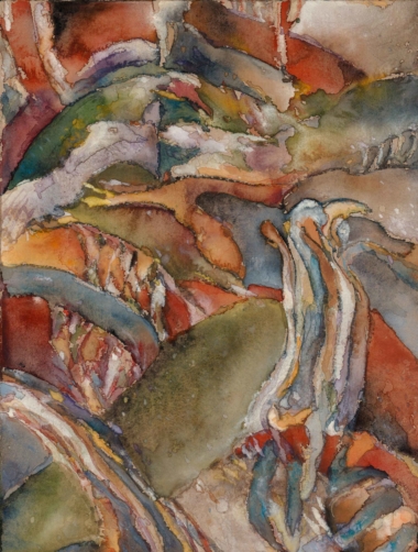 VON INNEN GESEHEN - New York 2020, aus dem Zyklus Innenansichten, Gouache auf Papier, 33,3 x 25,2 cm Danielis Friedrich