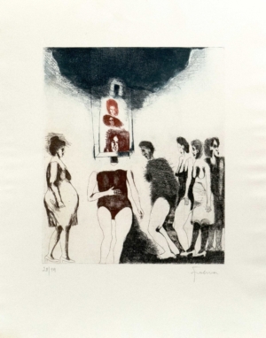 ADOLF FROHNER, OHNE TITEL, Farbradierung, Exemplar: 28/99, 39,5 x 33,1 cm (65,1 x 50,1 cm) Frohner Adolf