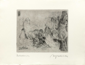 ALFRED HRDLICKA, VANTALEN IN AFRIKA - 1964, Radierung, Probedruck, 33 x 39,5 cm (50 x 65,2 cm) Hrdlicka Alfred