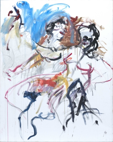 APOLLO UND DAPHNE - 2014, Acryl, Kohle auf Leinwand, 150 x 120 cm Zens Herwig