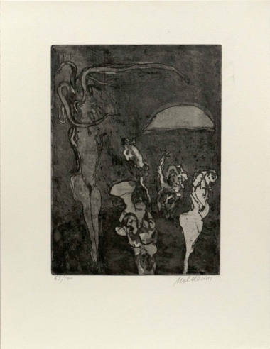 KURT MOLDOVAN, MEDUSA MIT VERSTEINERTEN - 1973, Radierung, Exemplar: 63/100, 32,6 x 23,7 cm (50,1 x 38 cm) Moldovan Kurt