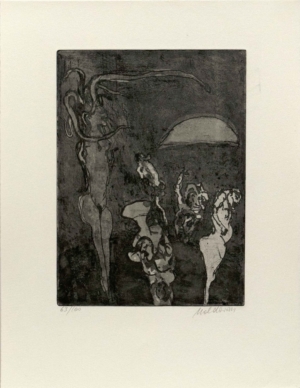 KURT MOLDOVAN, MEDUSA MIT VERSTEINERTEN - 1973, Radierung, Exemplar: 63/100, 32,6 x 23,7 cm (50,1 x 38 cm) Moldovan Kurt