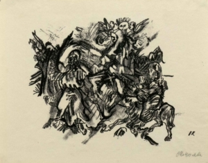 OSKAR KOKOSCHKA, FLUCHT NACH ÄGYPTEN - 1916, Lithographie, (100 Exemplare), 25,5 x 34 cm (34,1 x 43,1 cm) Kokoschka Oskar
