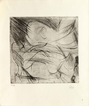 WOLFGANG HOLLEGHA, OHNE TITEL - 1963, Radierung, Exemplar: 37/50, 27,8 x 28,8 cm (44,5 x 37,4 cm) Hollegha Wolfgang