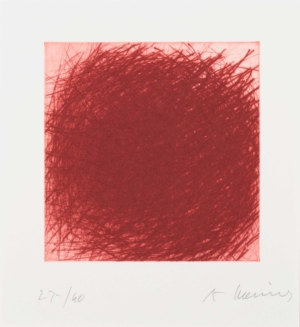 OHNE TITEL - 2004/2005 aus "Sonnenzyklus", Kaltnadelradierung, Exemplar: 27/40, ca. 19,5 x 19,5 cm (58 x 44,8 cm) Rainer Arnulf
