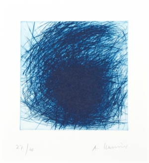 OHNE TITEL - 2004/2005 aus "Sonnenzyklus", Kaltnadelradierung, Exemplar: 27/40, ca. 19,5 x 19,5 cm (58 x 44,8 cm) Rainer Arnulf