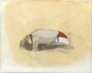 BOOT IM SAND - 1996, Öl, Kohle auf Leinwand, 73 x 92 cm Krawagna Peter