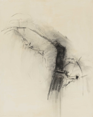 OHNE TITEL - 2021, Kohle auf Leinwand, 162 x 130 cm, © Ferdinand Neumüller Krawagna Peter