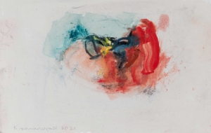 STILLLEBEN - 2022, Öl auf Japanpapier, 32 x 49 cm, © Ferdinand Neumüller Krawagna Peter