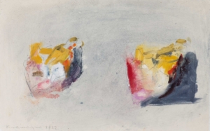 STILLLEBEN - 2022, Öl auf Japanpapier, 32 x 49 cm, © Ferdinand Neumüller Krawagna Peter