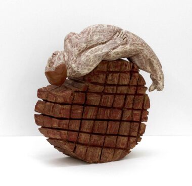 ENTSPANNTER BOGEN - 2019, Lindenholz bemalt, H 55 B 50 T 24 cm Riedl Annerose
