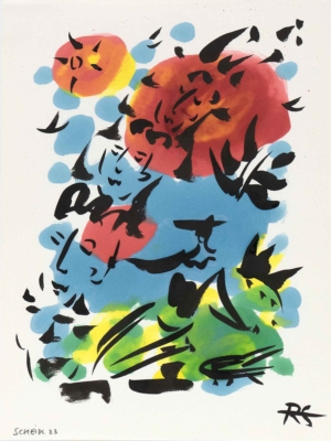 GENDERBLATT 22 - 2023, Alko und Tusche auf Papier, 40 x 30 cm Scheidl Roman