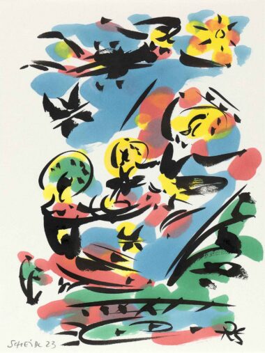 GENDERBLATT 24 - 2023, Alko und Tusche auf Papier, 40 x 30 cm Scheidl Roman