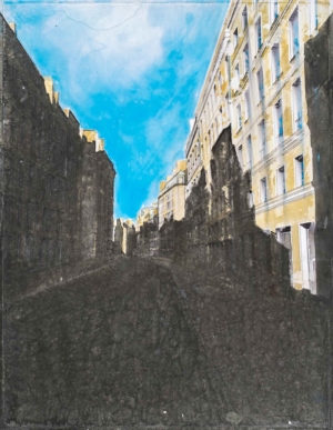 DANS LE 2ème, PARIS - 2020, Aquarell auf Papier, 65,2 x 50,5 cm, Werknr. 12291, © Jean-Louis Losi, Paris Salzmann Gottfried