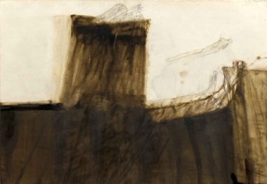 VERFAULENDE - 1975, Tempera, Bleistift auf Bütten, 43 x 61 cm Pichler Walter