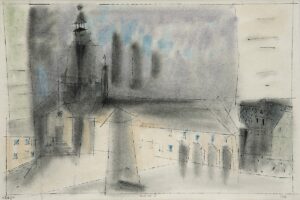 LYONEL FEININGER, TOWN HALL I - 1939, Aquarell auf Papier, 35,9 x 53,8 cm Feininger Lyonel