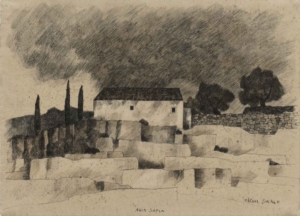 AGIA SOFIA - 1980, Feder, Tusche auf Bütten, 29,8 x 41,6 cm Breiter Herbert