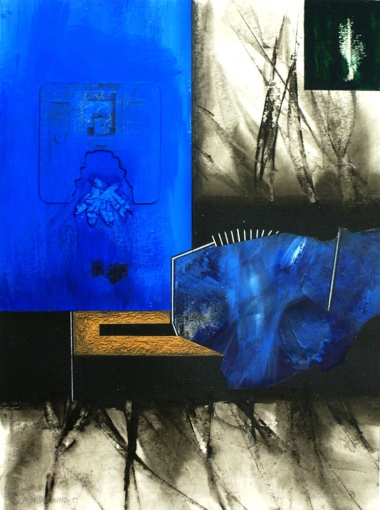 ENTLADUNG - 2011, Acryl, Collage auf Papier, ca. 39 x 29 cm Fischlhammer Hubert