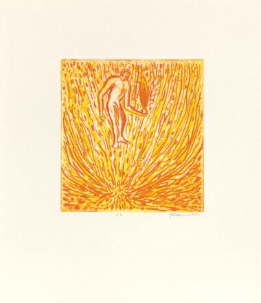 FLAMMENHALTER Nr. 27 aus 40 Stufen (41) - 1984 - 1999, Weichgrundradierung, Auflage 14 + 2 EA, 15,5 x 14,5 cm (31,3 x 27 cm) Damisch Gunter