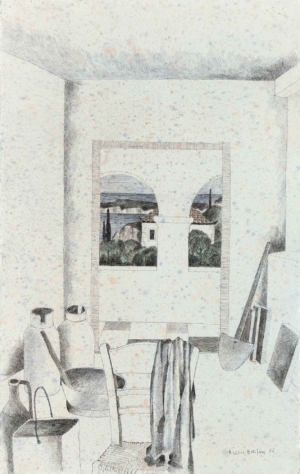 IN KALAMITSI - 1988, Feder, Tusche auf Bütten, 51 x 32,3 cm Breiter Herbert