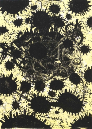 INNENVERSCHOBEN - 1995-1996, aus 16 STEINGEDICHTE, Lithographie, Exemplar: 4/21, 35 x 25 cm Damisch Gunter