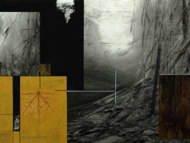 NOVEMBERWIND - 2010, Gouache, Collage auf Papier, ca. 29 x 39 cm Fischlhammer Hubert