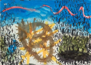 OHNE TITEL - 1993, Mischtechnik auf Papier, 50 x 70 cm Damisch Gunter