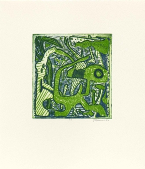STREIFINGER Nr. 13 aus 40 Stufen (41) - 1984 - 1999, Weichgrundradierung, Auflage 14 + 2 EA, 15,5 x 14,5 cm (31,3 x 27 cm) Damisch Gunter