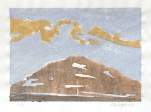 WOLKENBERG 16 - 2023, Farbholzschnitt mit Marmormehl, 21 x 29,3 cm (26,9 x 39,2 cm), Exemplar 2 von 5 Richter Wolfgang