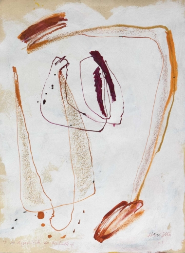 BUNTE BLÄTTER I (IM AUGENBLICK DES EINFALLS) - 2003, Tusche, Acryl auf Papier, ca. 47 x 34,5 cm Skrička Ernst