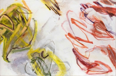 MITGEGEN - 1999, Acryl auf Molino, 84,5 x 129,5 cm Skrička Ernst