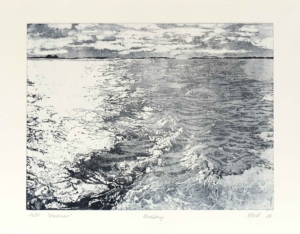 SUSANNE POHL, NORDMEER - 2017, Radierung, 29,5 x 39 cm ( 39 x 52,8 cm) Pohl Susanne