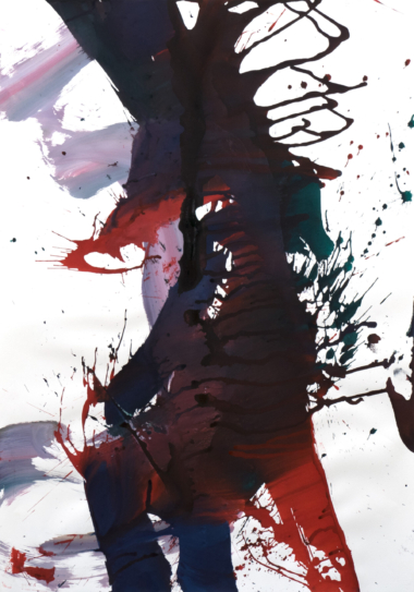 TANZBLATT, Tusche auf Bütten, ca. 100 x 70 cm Grabmayr Franz