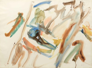 BAUMSTAMM MIT NAGEL - 1963, Aquarell auf Papier, 79 x 103,2 cm Hollegha Wolfgang