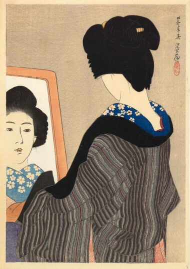 ITO SHINSUI, SCHWARZER KRAGEN - 1928, Japanischer Farbholzschnitt, 39,9 x 27,8 cm Shinsui Ito