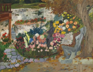 AGNES MUTHSPIEL, GARTEN IN SALZBURG - 1961, Öl auf Hartfaserplatte, 41,3 x 50,6 cm Muthspiel Agnes