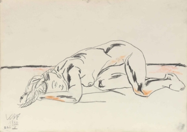 AKT - 1980, Graphit, Buntstifte auf Papier, 44,9 x 62,5 cm Fleck Karl Anton