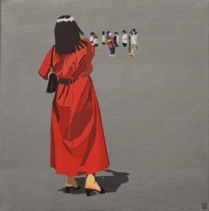 CANAL GRANDE - 2022, Acryl, Pigmente auf Leinwand, 50 x 50 cm Loewit Georg