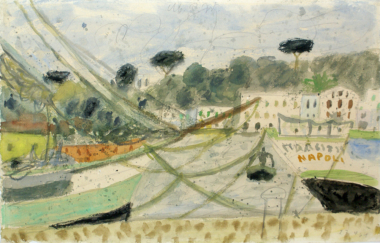 ISCHIA PORTO - 1961, Bleistift, Aquarell auf Papier, 31 x 49 cm, A 1047 Peiffer Watenphul Max